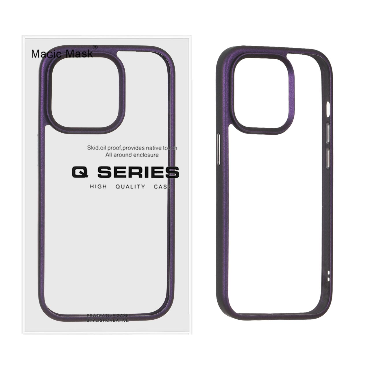 قاب اورجینال Q Series شفاف Ice مدل Apple iPhone 14 Pro - بنفش (پک دار)